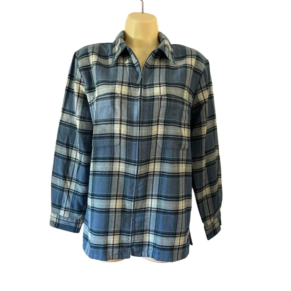 Classics by Jantzen Vintage Blue Plaid Shirt Jacket Size S Shacket Outdoors